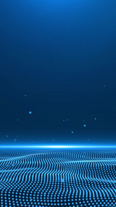 蓝色海平面动画背景粒子动画视频