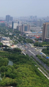 溧阳市城市全景延时摄影过渡镜头视频