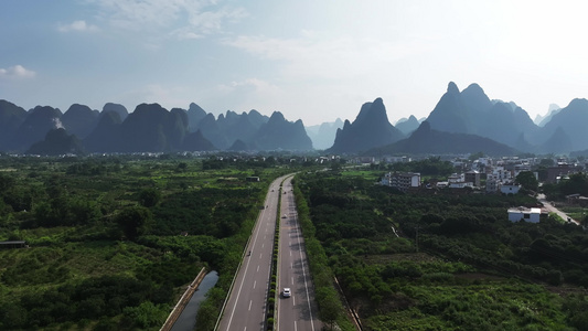 实拍桂林山水如墨水丹青视频