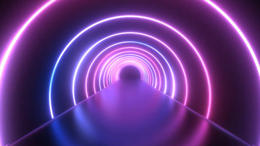 穿梭隧道霓虹灯舞台背景视频
