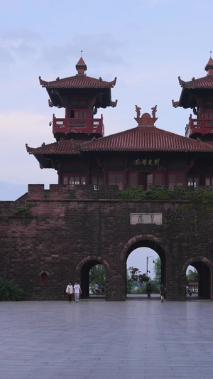 合集湖北旅游地标景区楚城古城墙晴川阁历史古建筑素材老建筑232秒视频