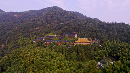 杭州天目山千佛寺航拍视频