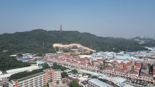 航拍广东江门雪峰寺视频