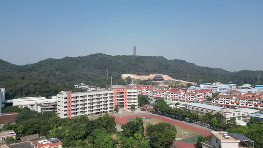 航拍广东江门雪峰寺视频