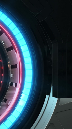 未来科幻隧道穿梭背景金属隧道30秒视频
