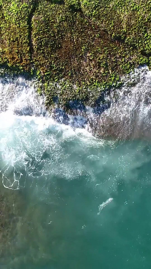 惠州海龟湾海浪礁石航拍旅游度假16秒视频