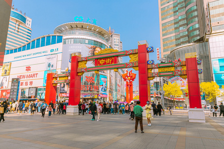 沈阳中街商业街人群日间延时视频