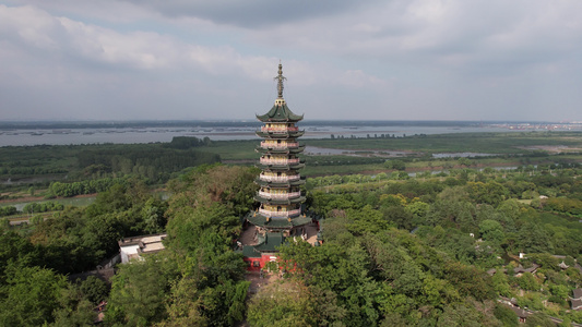 江苏镇江焦山5A景区航拍视频