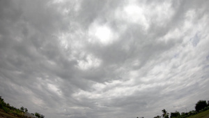 雨云在稻田的天空上移动12秒视频