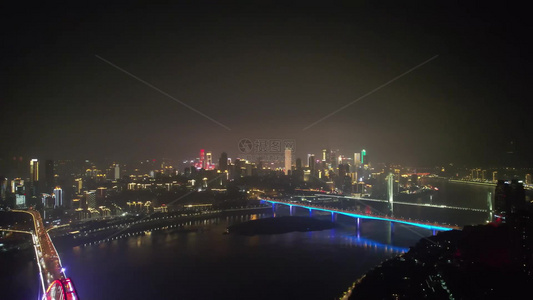 重庆城市夜景灯光航拍视频