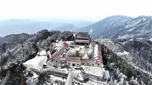 岳阳大云山国家森林公园雪景视频