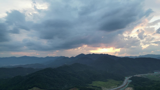 日落晚霞夕阳西下自然风景视频