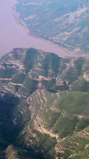 山西吕梁黄河第一湾风光自然风光32秒视频