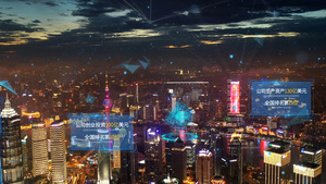 夜景科技城市数据展示视频模板30秒视频
