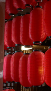 城市中式装饰艺术中国风红灯笼慢动作升格摄影素材2023元旦视频