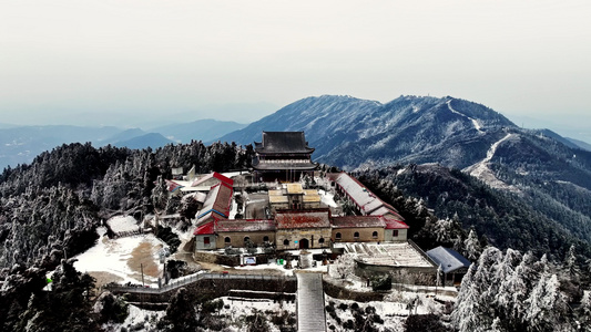 岳阳大云山国家森林公园雪景视频