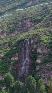 航拍河北保定野三坡高山漂流视频