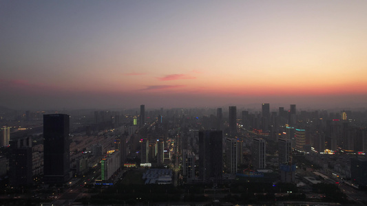 山东日照夕阳晚霞航拍视频