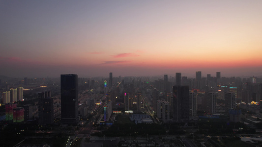 山东日照夕阳晚霞航拍视频