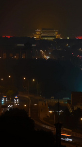 北京永定门车轨延时北京夜景视频