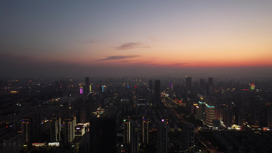 山东日照夕阳晚霞航拍视频