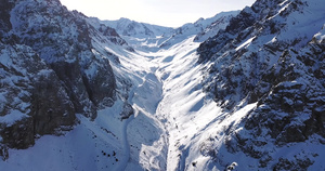 高雪山,树苗生长在荒原上17秒视频