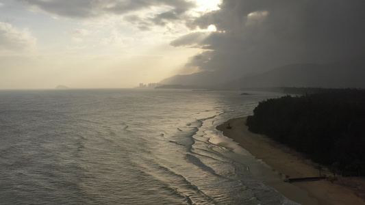 海南海棠湾海景航拍[面海]视频