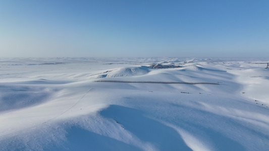 北方初春雪景视频