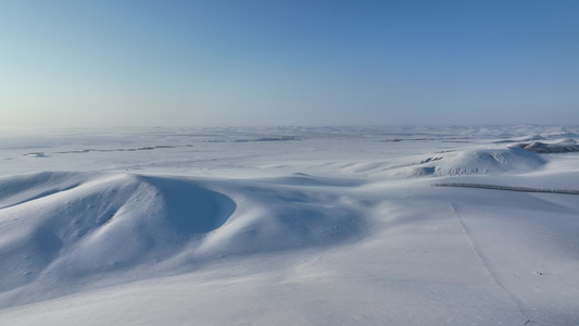 北方初春雪景视频