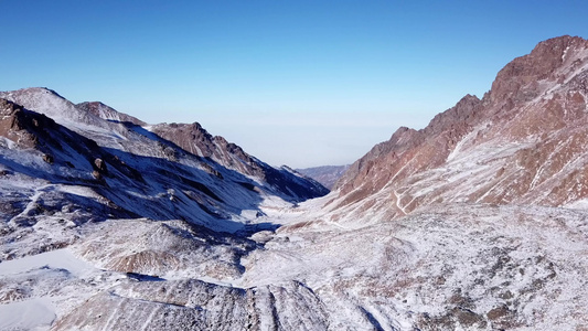 冰雪覆盖高冰层的冰块视频