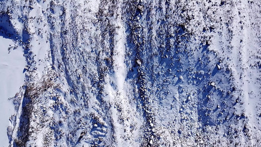 冰雪覆盖高冰层的冰块视频