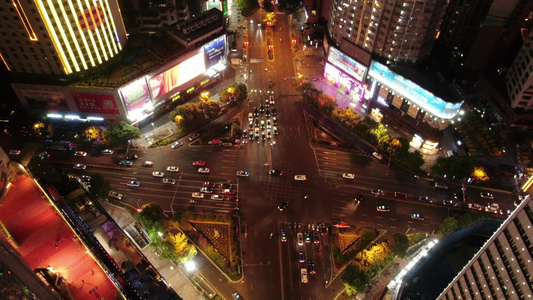 城市夜景交通4K航拍视频视频