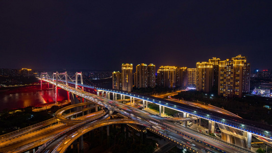 重庆都市夜景立交车流延时素材视频