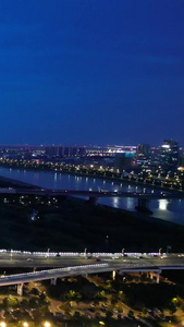 航拍福建泉州城市夜景视频