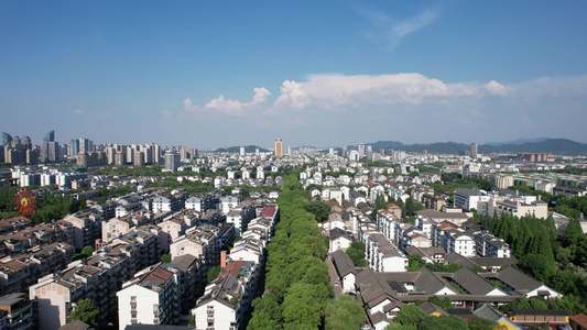 浙江绍兴城市广场建筑航拍视频