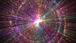 彩色螺旋粒子光束舞台背景180秒视频