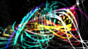 彩色粒子串发光旋转舞台背景194秒视频