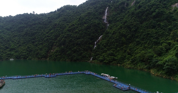 4K高清航拍5A景区郴州东江湖水库龙景峡谷视频