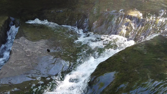 缓慢运动的视频 水流通过岩石 在小溪视频