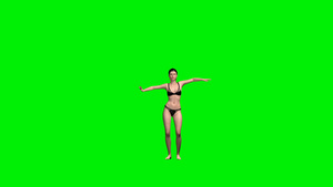 做腹部舞绿屏幕时体重变胖的瘦女人26秒视频