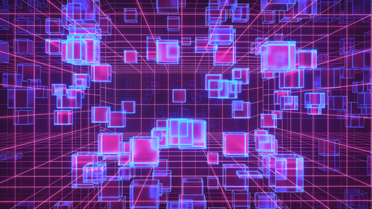 有几何立方体的网络空间隧道 3D翻譯视频