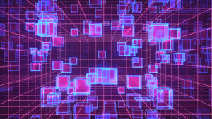 有几何立方体的网络空间隧道 3D翻譯8秒视频