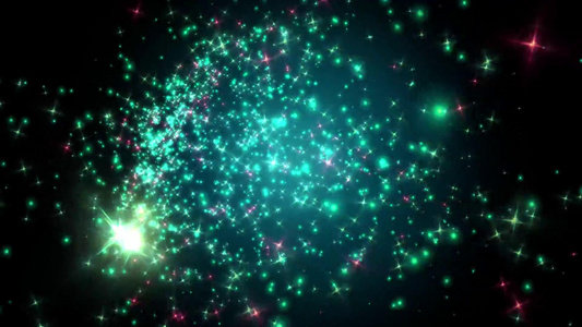 粒子发光旋转星形舞台背景视频