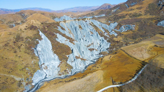 火山地貌甘孜州墨石公园航拍视频视频