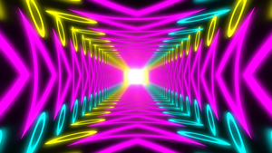 炫彩发光图形无限穿梭隧道动画背景20秒视频
