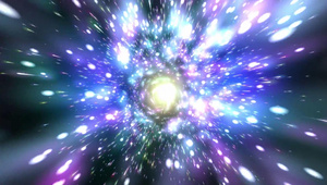 隧道粒子发光星空行星背景180秒视频