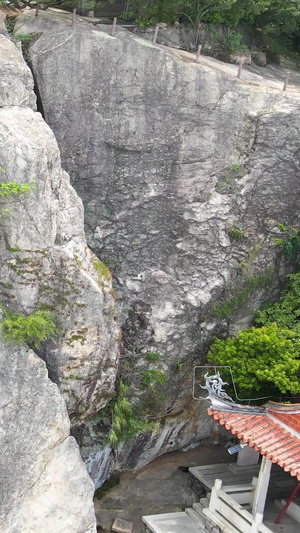 航拍泉州清源山5A景区南台岩摩崖石刻22秒视频