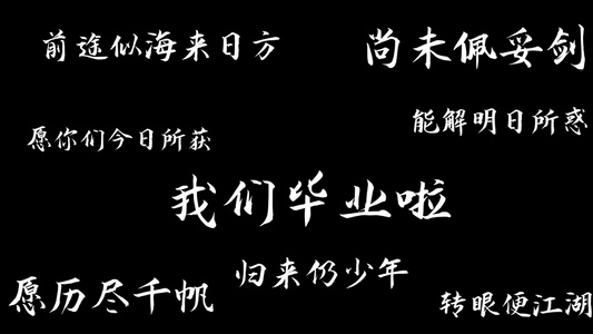 唯美简洁毕业季字幕展示[大学本科]视频