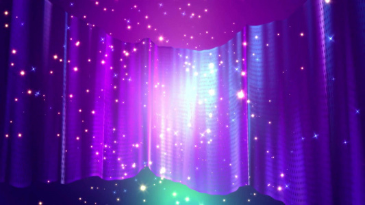 波动紫色网粒子发光舞台背景视频