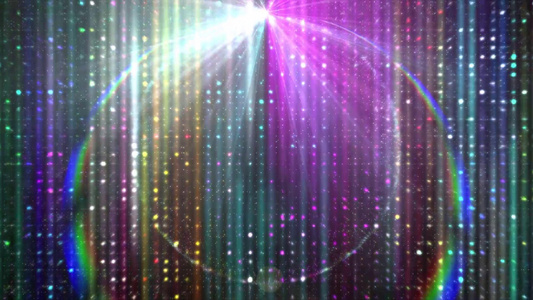 彩虹矩阵耀斑光束发光LED背景视频